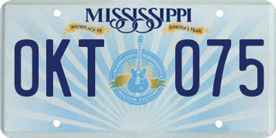 MS license plate OKT075