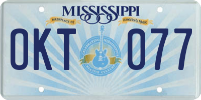 MS license plate OKT077