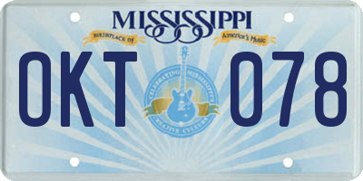 MS license plate OKT078