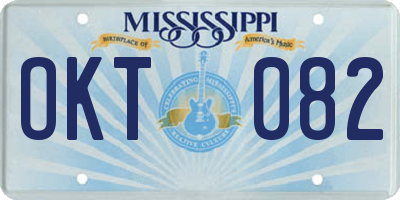 MS license plate OKT082