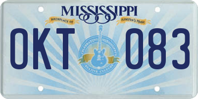 MS license plate OKT083