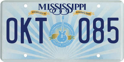 MS license plate OKT085
