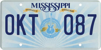 MS license plate OKT087