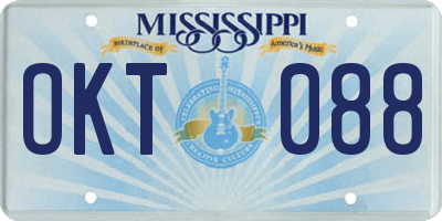 MS license plate OKT088