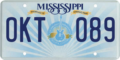 MS license plate OKT089