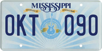 MS license plate OKT090