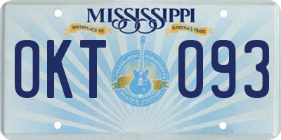 MS license plate OKT093