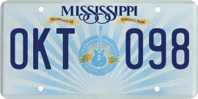 MS license plate OKT098