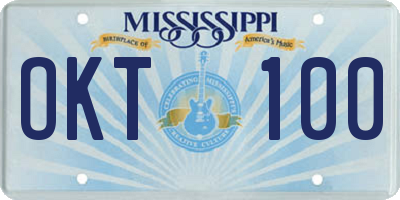 MS license plate OKT100