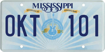 MS license plate OKT101