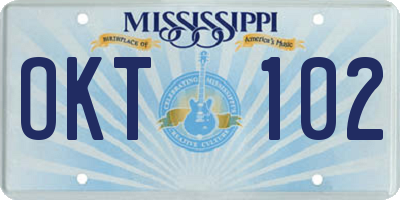 MS license plate OKT102