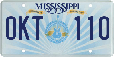 MS license plate OKT110