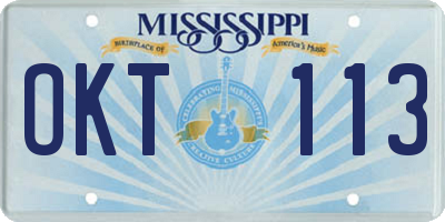 MS license plate OKT113