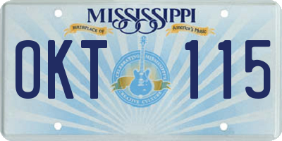 MS license plate OKT115