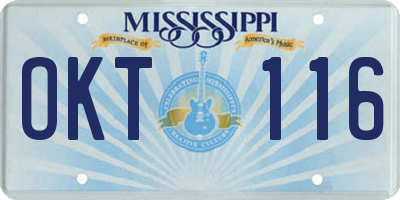 MS license plate OKT116