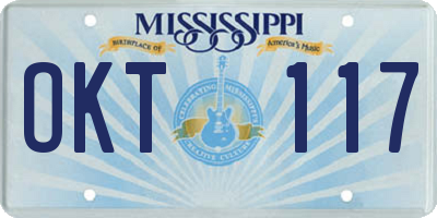 MS license plate OKT117