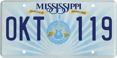 MS license plate OKT119