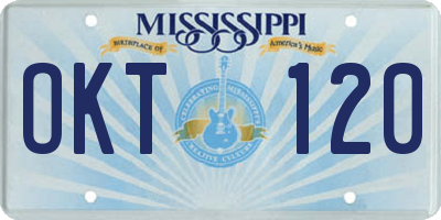 MS license plate OKT120
