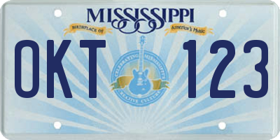 MS license plate OKT123