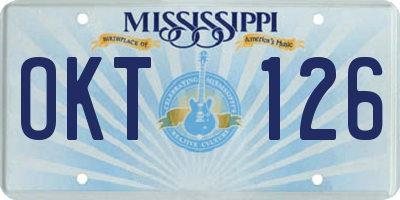 MS license plate OKT126