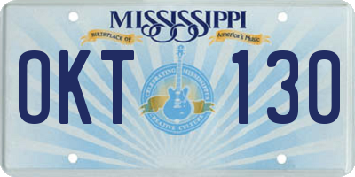 MS license plate OKT130