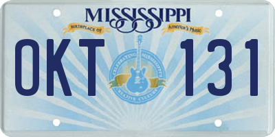 MS license plate OKT131