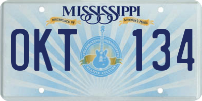 MS license plate OKT134