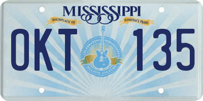 MS license plate OKT135