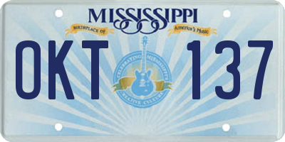 MS license plate OKT137