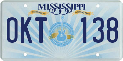 MS license plate OKT138