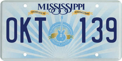 MS license plate OKT139