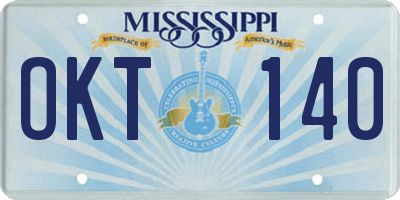 MS license plate OKT140