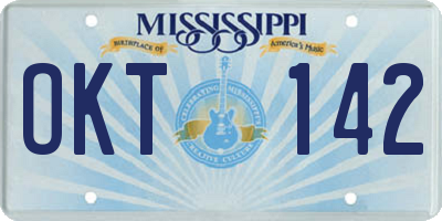 MS license plate OKT142