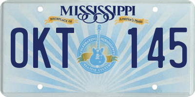 MS license plate OKT145