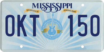 MS license plate OKT150