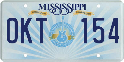 MS license plate OKT154