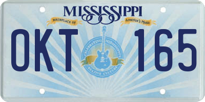 MS license plate OKT165