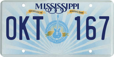 MS license plate OKT167