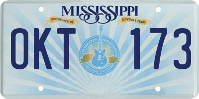 MS license plate OKT173