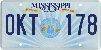 MS license plate OKT178
