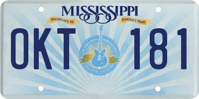 MS license plate OKT181