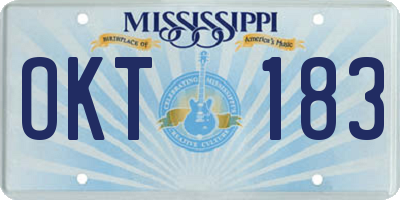 MS license plate OKT183