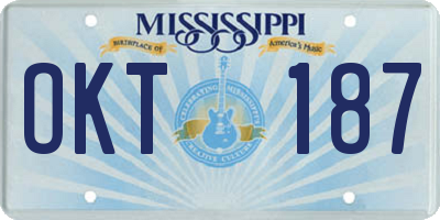 MS license plate OKT187