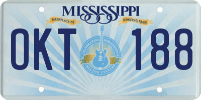 MS license plate OKT188