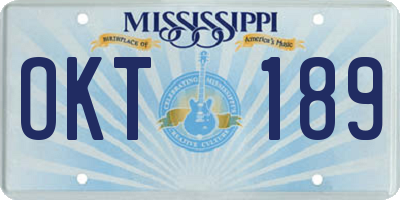 MS license plate OKT189