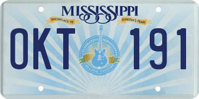 MS license plate OKT191