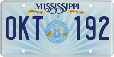 MS license plate OKT192