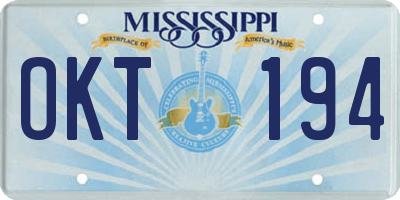 MS license plate OKT194