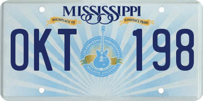 MS license plate OKT198