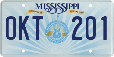 MS license plate OKT201